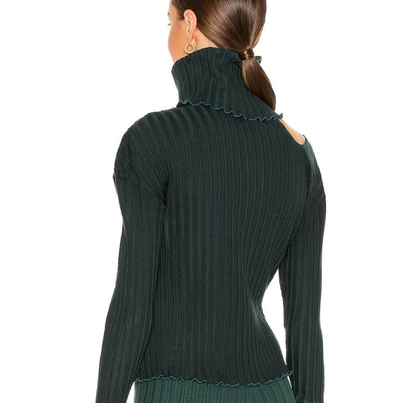 NWT Lovers + Friends Cut Out Turtleneck in Emerald Green SZ XL - Picture 2 of 10